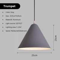 Suspension LED nordique Macaron en Fer