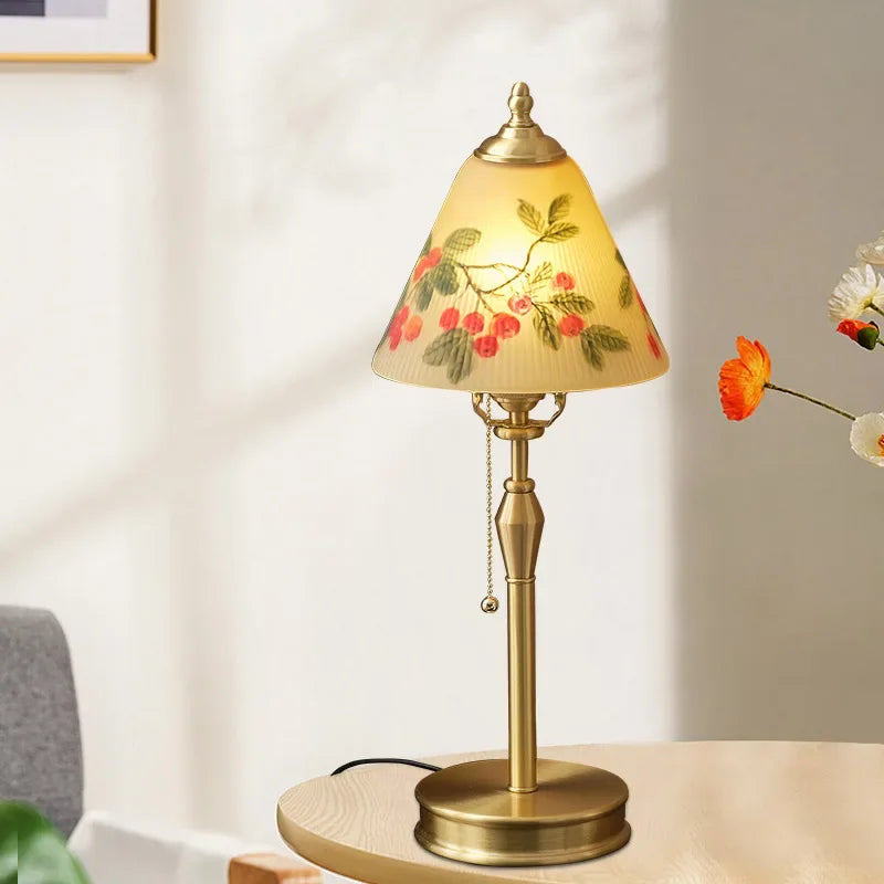 Lampe de Table Mariage Cuivrée Peinte à la Main