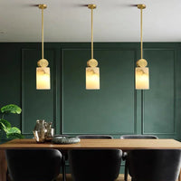 Suspension nordique en marbre et cuivre avec lumières LED - Luxe et élégance