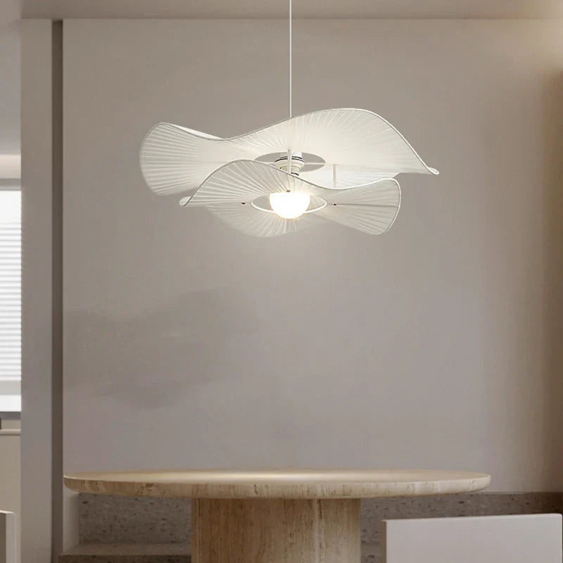 Lustre LED blanc en tissu pour salon et salle à manger