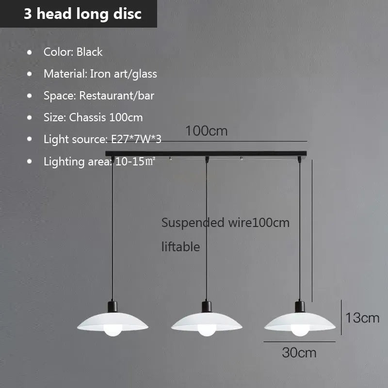 Suspension LED nordique minimaliste blanc.