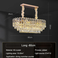 Lustre LED Moderne de Luxe en Cristal pour Salon et Salle à Manger