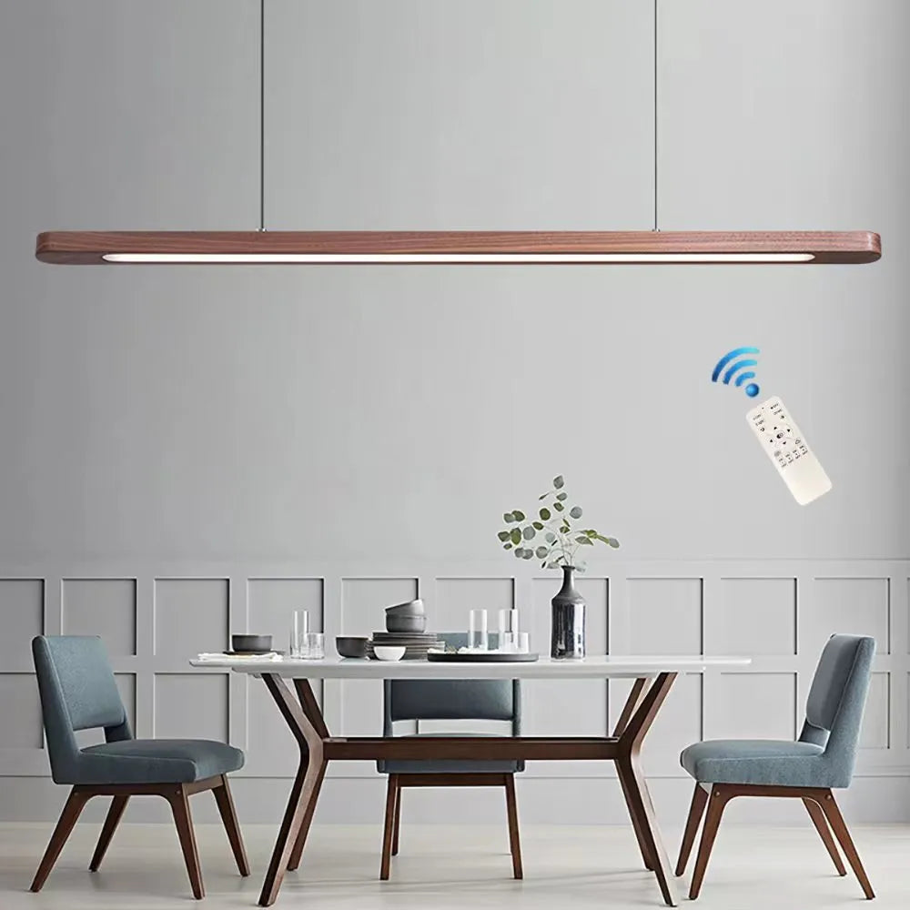 Suspension LED en bois "Nordic Glow" au design moderne et ovale