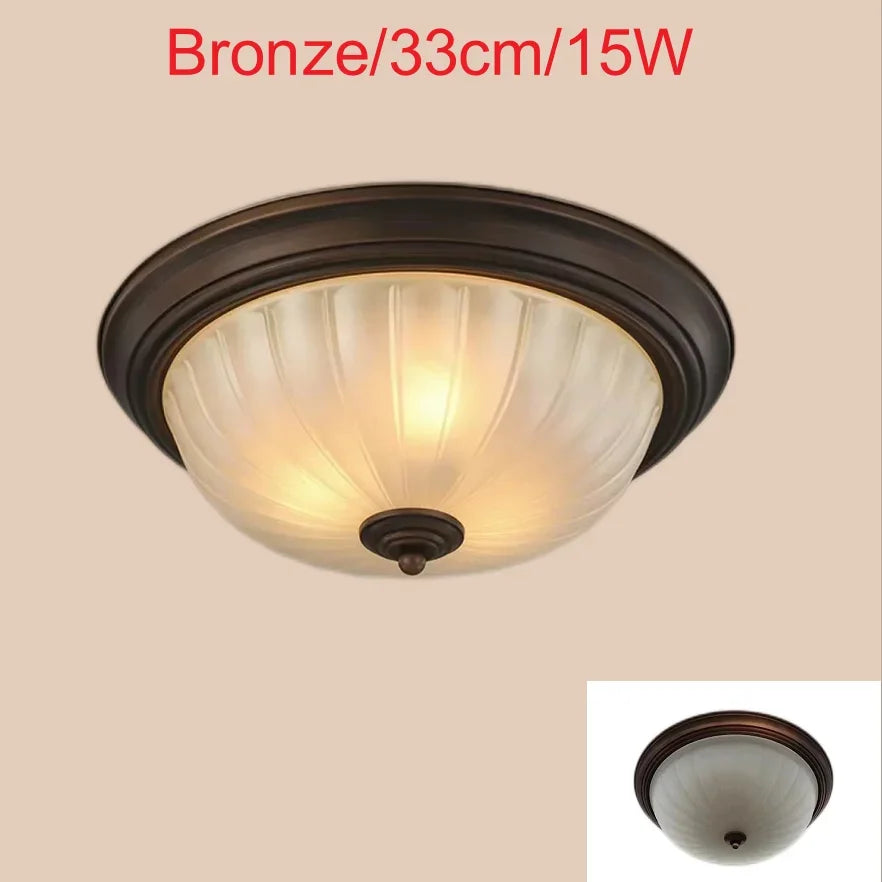 Plafonnier LUMIÈRE D'AMBIANCE LED rond or/noir/Bronze pour couloir salon cuisine