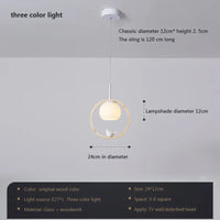 Suspension nordique en bois et verre