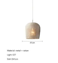 Suspension japonaise Wabi Sabi en rotin artisanal