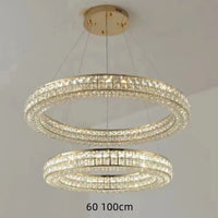 Lustre Moderne en Cristal à Deux Niveaux pour Décoration