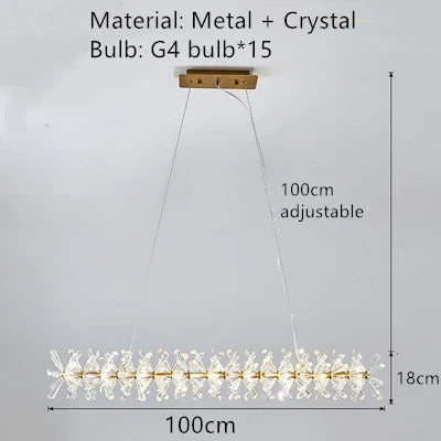 Lustre en cristal Fleur Luminaire de Luxe avec Anneaux Ronds - Collection Élégance Cristalline