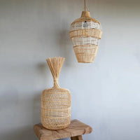 Lampadaire Vintage en rotin nostalgique