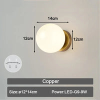 Applique murale LED en verre givré pour intérieur