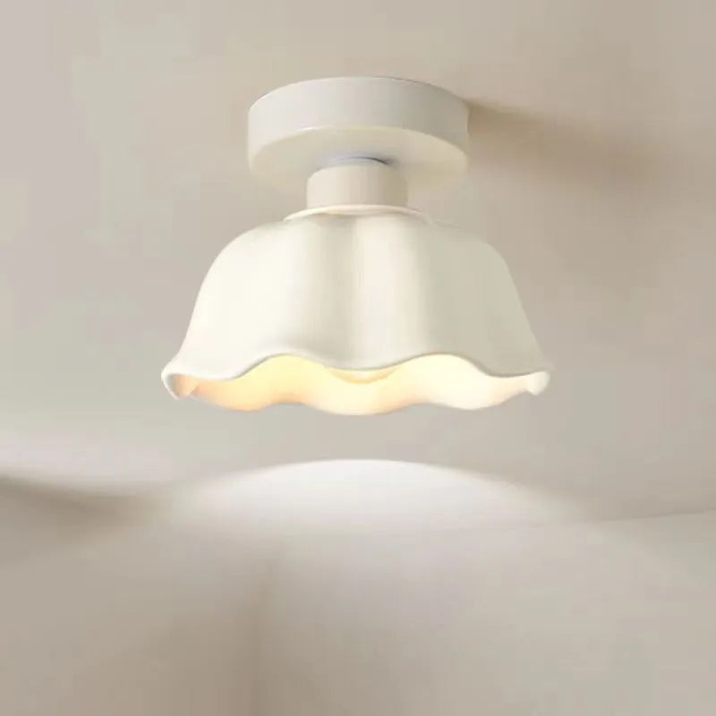 Plafonnier LED Crème en Céramique et Verre