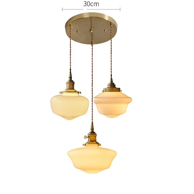 Suspension LED verre blanc.