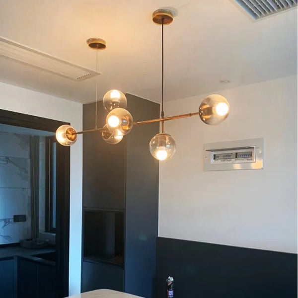 Lustre boule en verre design