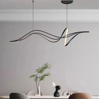Lustre LED design à intensité variable pour éclairage intérieur.
