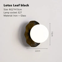 Plafonnier Doré Luxe Nordique Feuille de Lotus - Montage en Surface