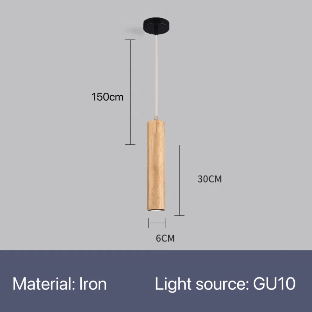 Suspension LED Grain de Bois - Style Nordique Moderne