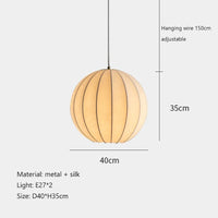 Suspension en soie nordique Wabi Sabi pour Bar Restaurant - Lampe LED élégante pour salle à manger, chambre ou appartement