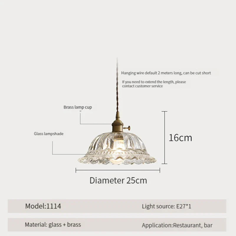 Suspension luminaire nordique en bois, verre et laiton - Style rustique moderne