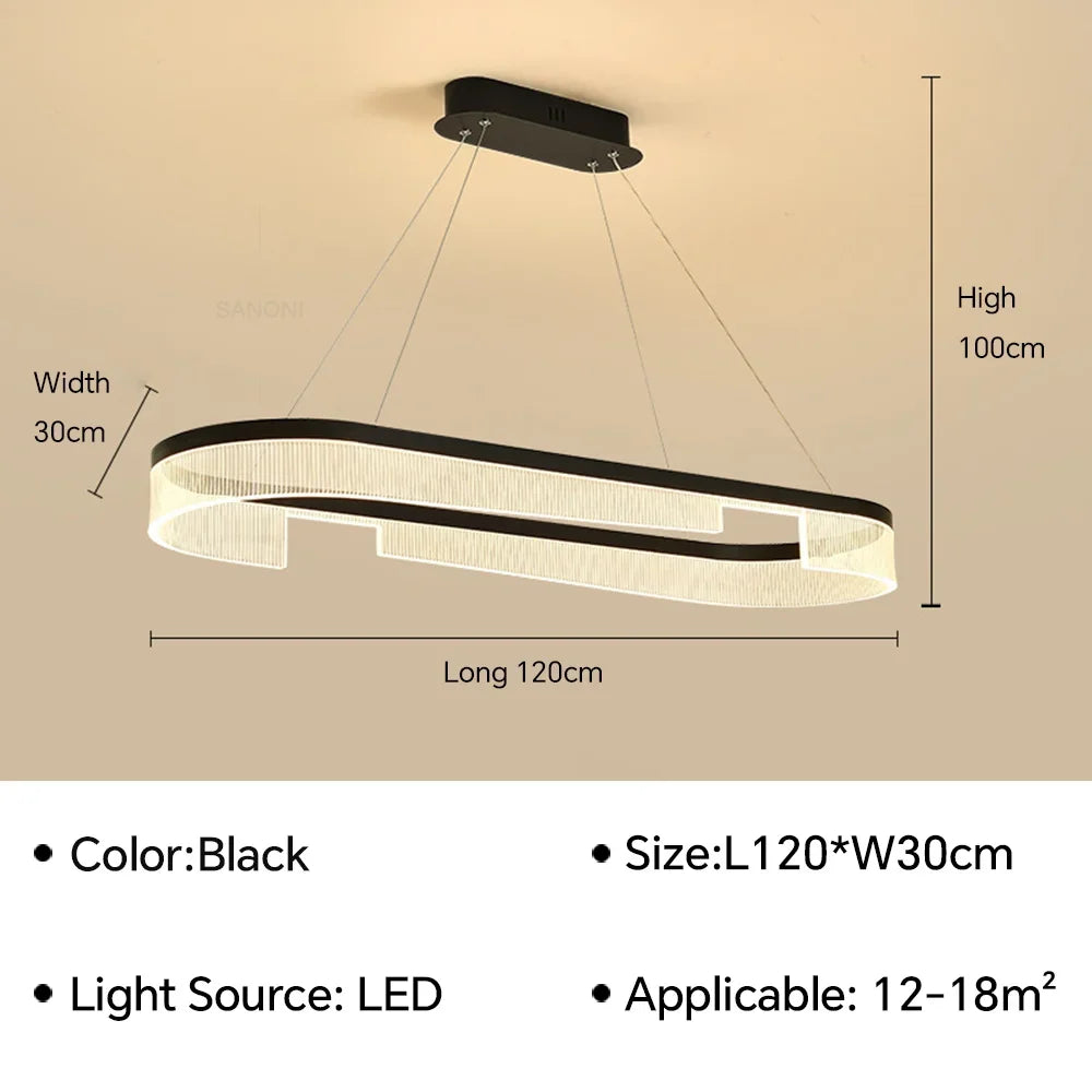 Lustre LED Anneaux Suspendu Nordique Moderne