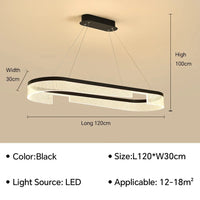 Lustre LED Anneaux Suspendu Nordique Moderne