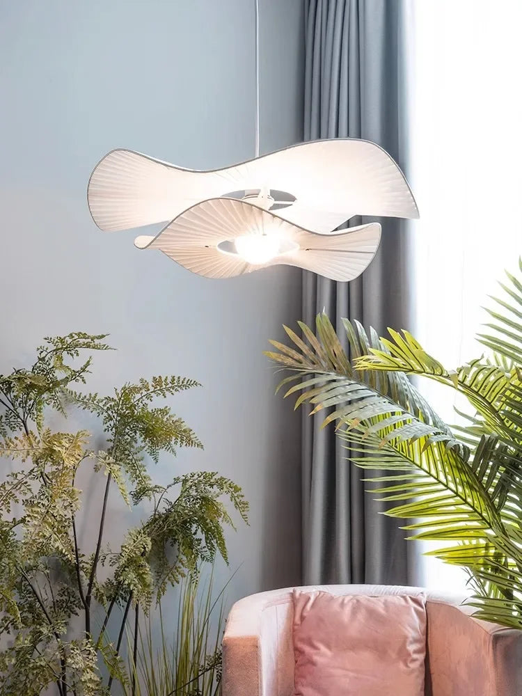 Lustre Nordique en Tissu avec LED pour Décoration Maison - Modèle Fleur