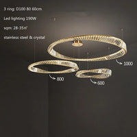 Lustre LED Moderne en Cristal K9 avec Anneau Irrégulier - Collection Élégance Cristalline