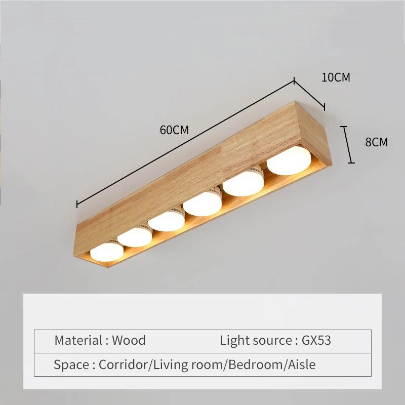 Plafonnier japonais en bois brut et minimaliste