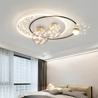 Lustre Étoilé Nordique Moderne Acrylique Or/Noir à LEDs pour Chambre et Salon