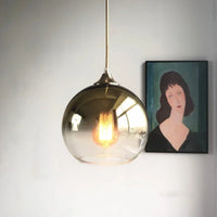 Suspension boule moderne en verre avec éclairage LED