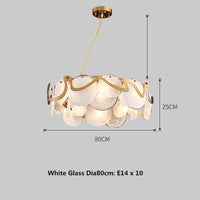 Suspension élégante en verre et métal doré E14
