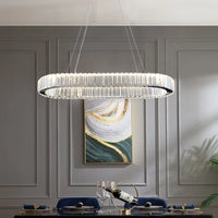 Suspension ovale en cristal de luxe - Collection Prestige