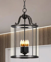 Lustre en cuivre de style vintage américain avec cage à oiseaux de Collection American Heritage