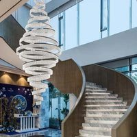 Lustre LED en Cristal pour Escalier de Luxe