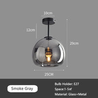 Plafonnier de Luxe en Verre Fumé Ambre Gris