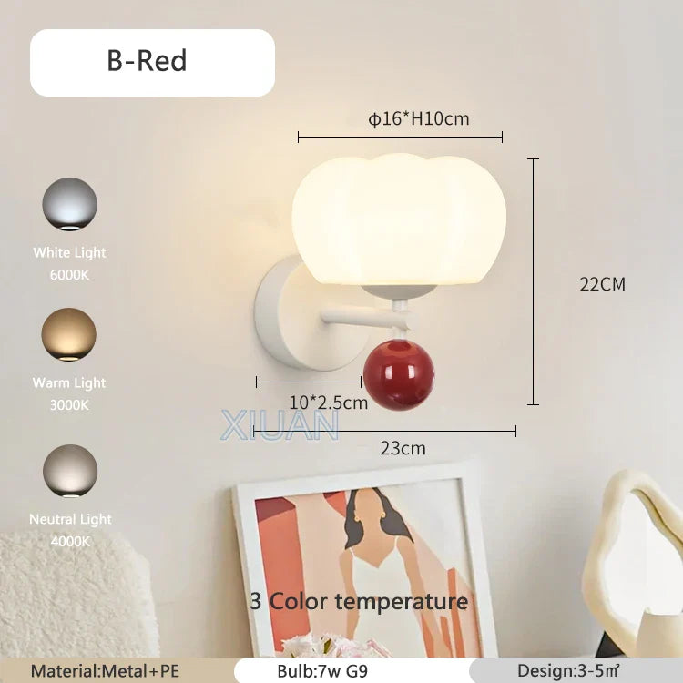 Applique Murale Nordique LED en Forme de Champignon pour Une Ambiance Créative