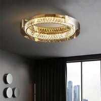 Plafonnier Luxe LED Cristal Rond pour Décoration Intérieure