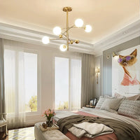 Lustre nordique en cuivre de luxe à 5 têtes