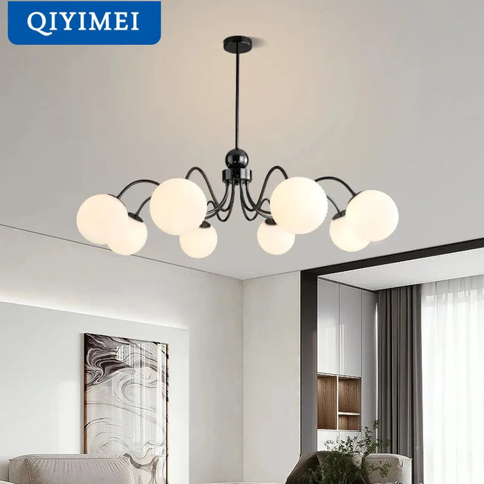 Lustre LED Qiyimei Artglass - Éclairage Intérieur Décoratif de Qualité
