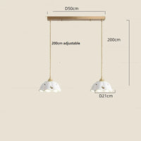 Suspension céramique fleur LED nordique moderne