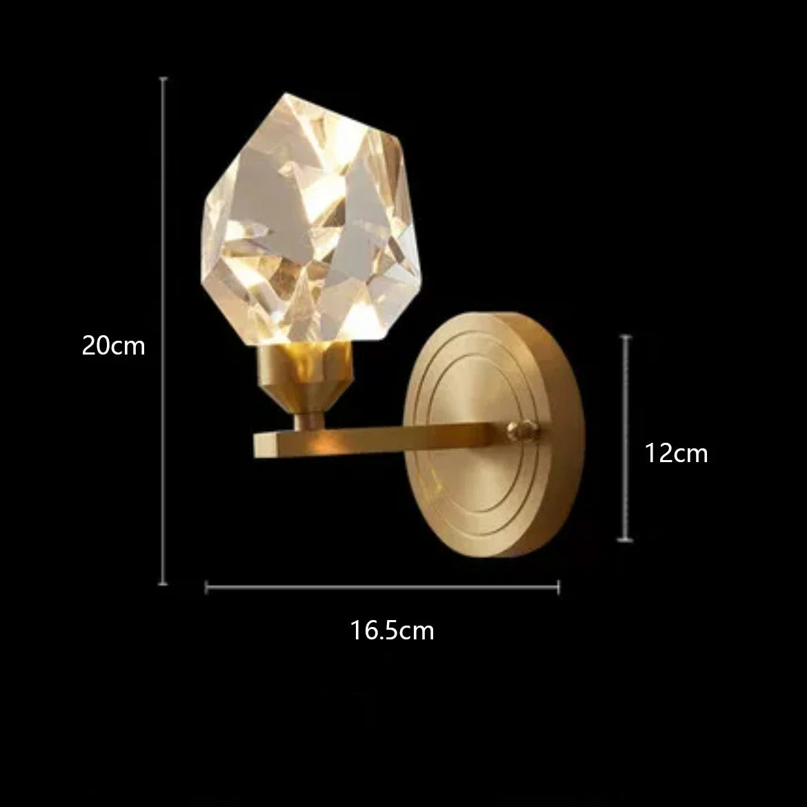 Lustre de Luxe en Laiton Diamant Cristal LED Moderne