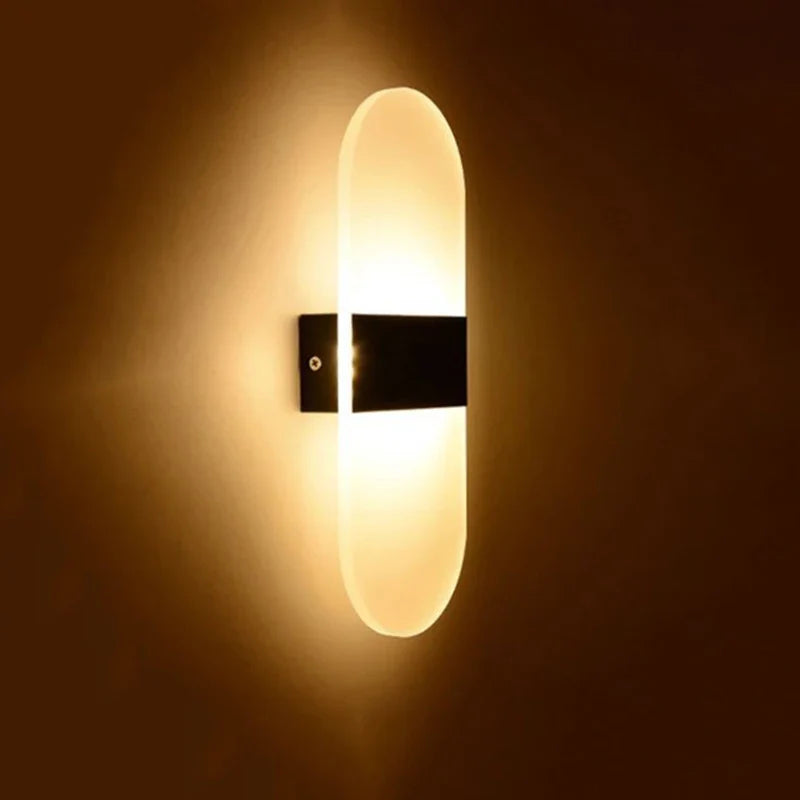 Applique Murale LED Design pour Chambre avec Effet Acrylique Elliptique