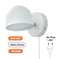 Applique murale LED Smart Touch, rotation à 350°, variateur et prise