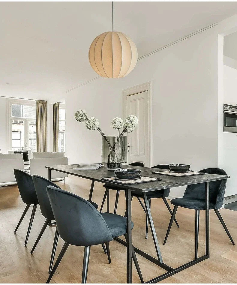 Luminaire suspendu Nordique Wabi Sabi LED en soie pour salon minimaliste - Lustre Bar chambre Loft