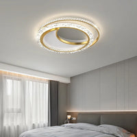 Lustre nordique minimaliste en acrylique LED or moderne - Édition Prestige