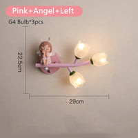 Applique murale LED G4 Lapin Fleur pour Enfants - Modèle Fille