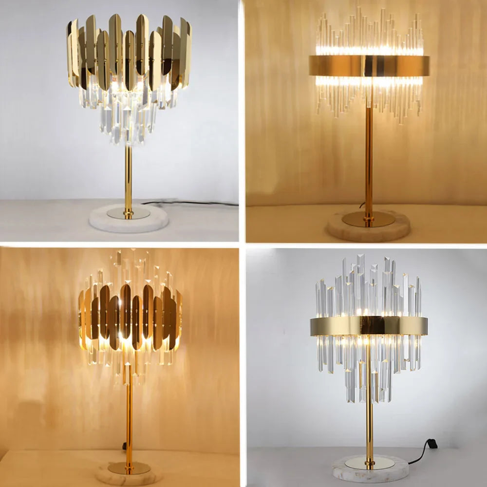 Applique murale LED en cristal doré de style moderne