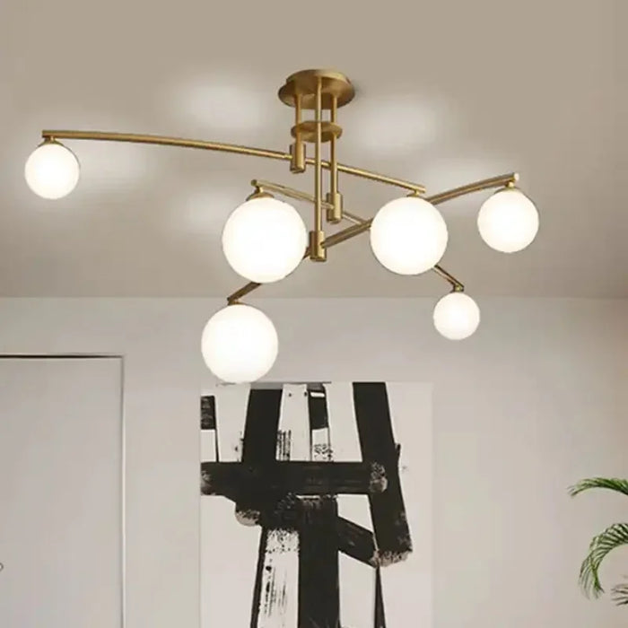 Lustre moderne nordique en verre avec luminaire suspendu en fer - Collection NordiGlass