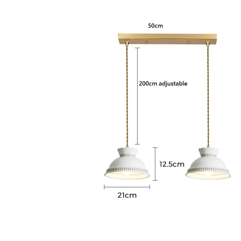 Suspension céramique fleur LED nordique moderne