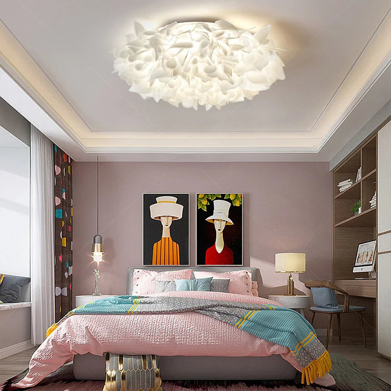 Plafonnier LED Romantique "Fleur de Luxe" Dimmable avec Télécommande PVJ