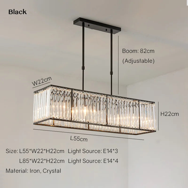 Lustre en cristal style américain moderne.